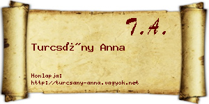 Turcsány Anna névjegykártya