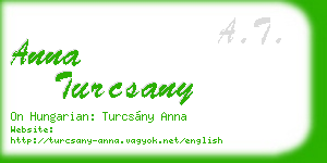 anna turcsany business card